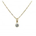 COLLANA FUNE PUNTO LUCE IN ORO GIALLO 18 KT CON ZIRCONE TAGLIO BRILLANTE