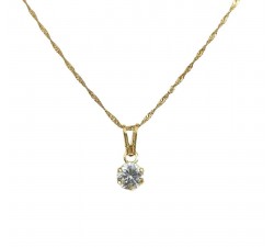 COLLANA FUNE PUNTO LUCE IN ORO GIALLO 18 KT CON ZIRCONE TAGLIO BRILLANTE