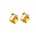 ORECCHINI GIALLO 18 KT CON ZIRCONI CHIUSURA MONACHELLA