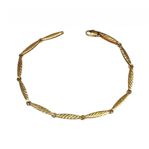 BRACCIALE UOMO CATENA PIASTRINE IN ORO GIALLO 18 KT