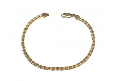 BRACCIALE TUBOLARE INTRECCIO UNISEX IN ORO GIALLO 18 KT