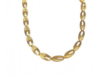 COLLANA UOMO CATENA PIATTA IN ORO GIALLO 18 KT LUNGA CM 50