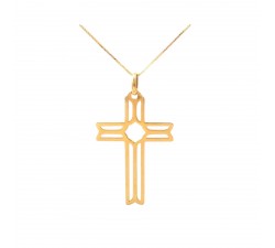 COLLANA CON CROCE IN ORO GIALLO 18 KT 