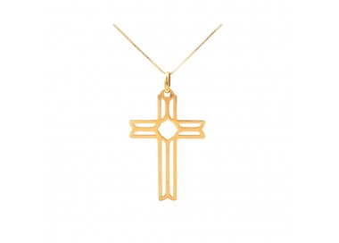 COLLANA CON CROCE IN ORO GIALLO 18 KT