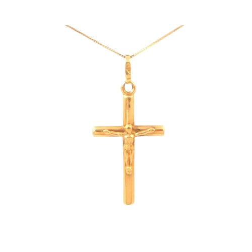 COLLANA CON CROCIFISSO IN ORO GIALLO 18 KT