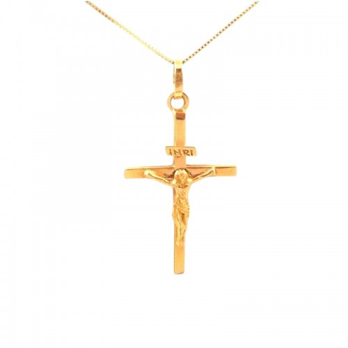 COLLANA CON CROCIFISSO IN ORO GIALLO 18 KT 