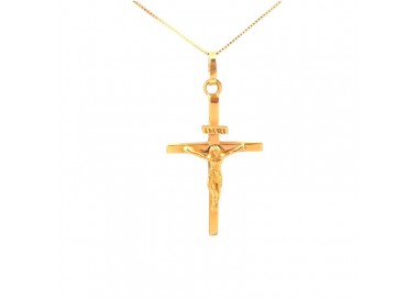 COLLANA CON CROCIFISSO IN ORO GIALLO 18 KT