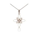 COLLANA DA DONNA CON CROCE IN ORO BIANCO 18 KT CON ZIRCONI