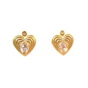 ORECCHINI CUORE IN ORO GIALLO 18 KT CON ZIRCONI 