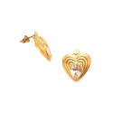 ORECCHINI CUORE IN ORO GIALLO 18 KT CON ZIRCONI 