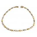 BRACCIALE UOMO CATENA RIPORTINI IN ORO GIALLO E BIACNO 18 KT