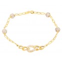 BRACCIALE DONNA CATENA IN ORO GIALLO 18 KT CON ZIRCONI TAGLIO BRILLANTE