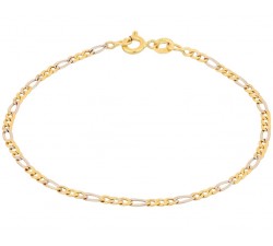 BRACCIALE UOMO CATENA IN ORO GIALLO E BIANCO 18 KT