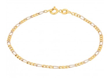 BRACCIALE UOMO CATENA IN ORO GIALLO E BIANCO 18 KT