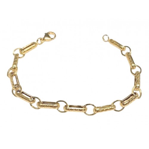 BRACCIALE UOMO CATENA CON GRECA IN ORO GIALLO 18 KT