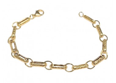 BRACCIALE UOMO CATENA CON GRECA IN ORO GIALLO 18 KT