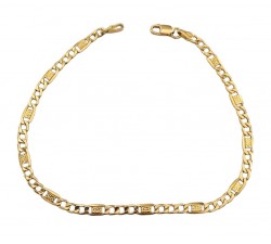 BRACCIALE UOMO CATENA PIATTA IN ORO GIALLO 18 KT