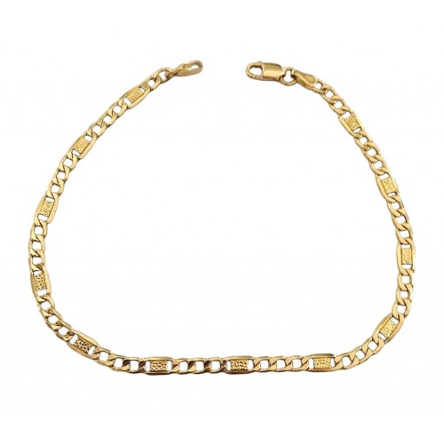 BRACCIALE UOMO CATENA PIATTA IN ORO GIALLO 18 KT