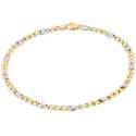 BRACCIALE UOMO CATENA IN ORO GIALLO18 KT CON RIPORTINI ORO BIANCO 18 KT