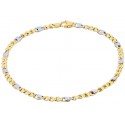 BRACCIALE UOMO CATENA IN ORO GIALLO18 KT CON RIPORTINI ORO BIANCO 18 KT