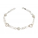 BRACCIALE DONNA CATENA IN ORO BIANCO 18 KT CON ZIRCONI TAGLIO BRILLANTE