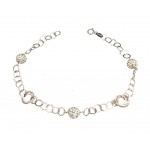 BRACCIALE DONNA CATENA IN ORO BIANCO 18 KT PAVE'CON ZIRCONI TAGLIO BRILLANTE