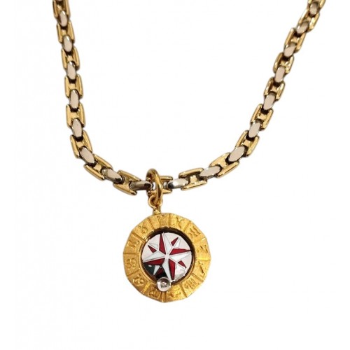 COLLANA DA UOMO IN ORO GIALLO E BIANCO 18KT