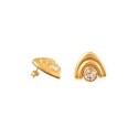 ORECCHINI IN ORO GIALLO 18 KT CON ZIRCONI BIANCHI 