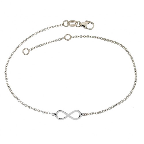 BRACCIALE DA DONNA INFINITO IN ORO BIANCO 18KT CON ZIRCONI BIANCHI