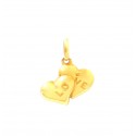 CIONDOLO DOPPIO CUORE LOVE IN ORO GIALLO 18 KT + COLLANA LACCIO IN OMAGGIO