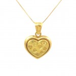 COLLANA DA DONNA CON CIONDOLO CUORE IN ORO GIALLO 18 KT 