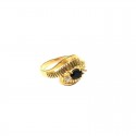 ANELLO DA DONNA IN ORO GIALLO 18 KT CON ONICE E ZIRCONI