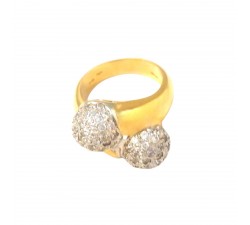 ANELLO DA DONNA IN ORO GIALLO 18 KT CON ZIRCONI BIANCHI