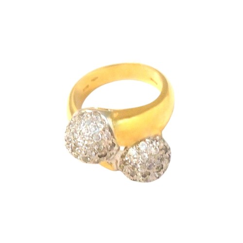 ANELLO DA DONNA IN ORO GIALLO 18 KT CON ZIRCONI BIANCHI