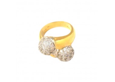 ANELLO DA DONNA IN ORO GIALLO 18 KT CON ZIRCONI BIANCHI