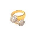 ANELLO DA DONNA IN ORO GIALLO 18 KT CON ZIRCONI BIANCHI