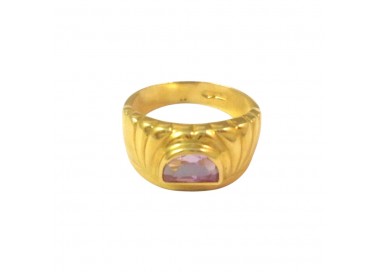 ANELLO DA DONNA IN ORO GIALLO 18 KT CON AMETISTA