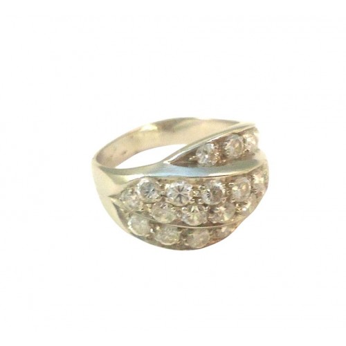 ANELLO DA DONNA IN ORO BIANCO 18 KT CON PAVE' DI ZIRCONI