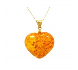 COLLANA IN ORO GIALLO 18 KT CON CIONDOLO CUORE