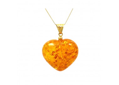 COLLANA IN ORO GIALLO 18 KT CON CIONDOLO CUORE