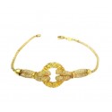 BRACCIALE DA DONNA IN ORO GIALLO 18 KT MAGLIA A RETE CON ZIRCONI ALL INTERNO