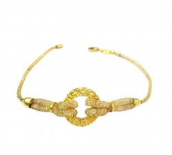 BRACCIALE DA DONNA IN ORO GIALLO 18 KT MAGLIA A RETE CON ZIRCONI ALL INTERNO