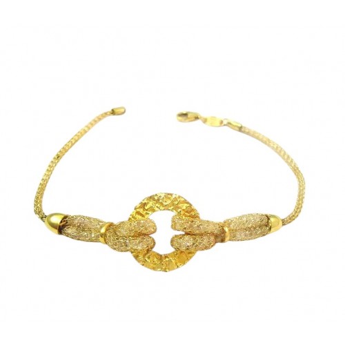 BRACCIALE DA DONNA IN ORO GIALLO 18 KT MAGLIA A RETE CON ZIRCONI ALL INTERNO