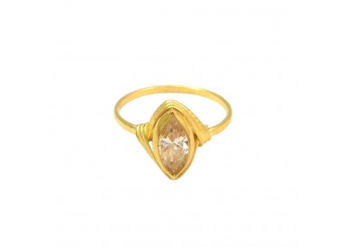 ANELLO DA DONNA IN ORO GIALLO 18 KT CON ZIRCONE