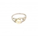 ANELLO DA DONNA IN ORO BIANCO 18 KT CON PERLA BIANCA