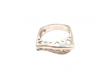 ANELLO DA DONNA IN ORO BIANCO 18 KT CON ZIRCONI BIANCHI