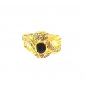 ANELLO DA DONNA CON ZAFFIRO E ZIRCONI IN ORO GIALLO 18 KT