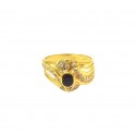 ANELLO DA DONNA CON ZAFFIRO E ZIRCONI IN ORO GIALLO 18 KT