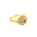 ANELLO DA DONNA IN ORO GIALLO 18 KT CON ACQUAMARINA ZIRCONI