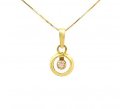 COLLANA DA DONNA PUNTO LUCE IN ORO GIALLO 18 KT E ZIRCONE TAGLIO BRILLANTE